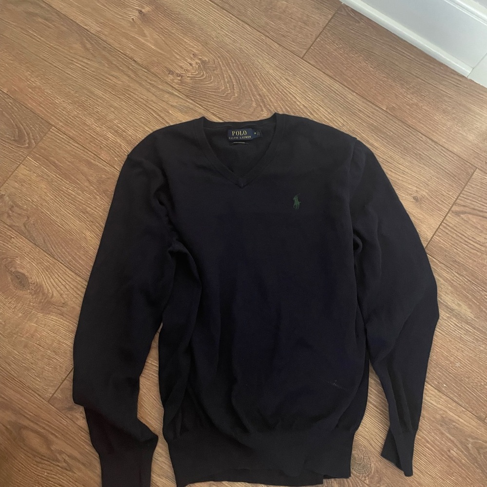 Ralph Lauren Men's Navy Blue V-Neck Sweater